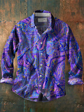 Herren Graffiti Kunstdruck Lässiges Langarm-Hemd